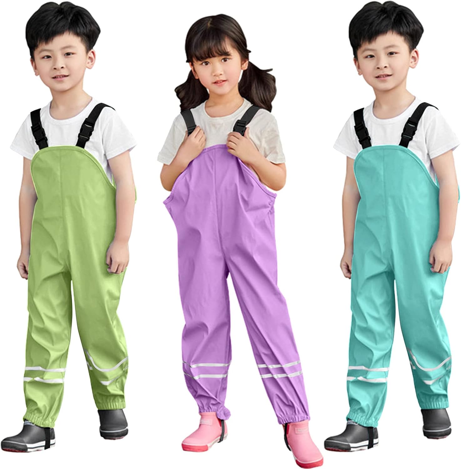 Rain Dungarees Unisex Toddler - Waterproof Windproof Hooded Suspension