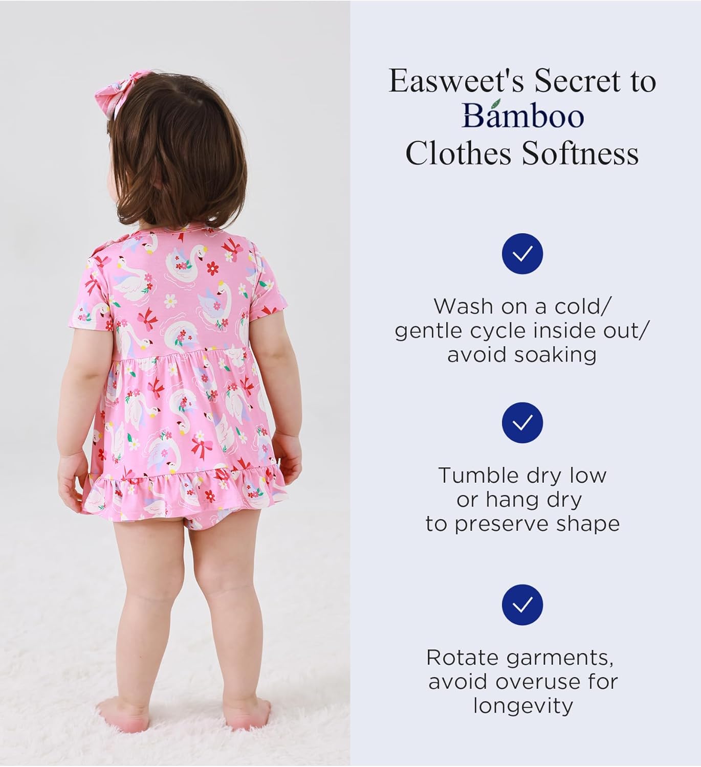 EASWEET eradles Summer baby girl dress with ruffled trend