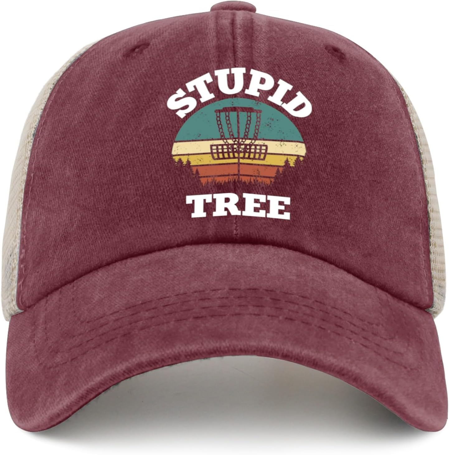 Stupid Tree Funny Disc Golf Adjustable Sun Hat Mens - Sleek Fun