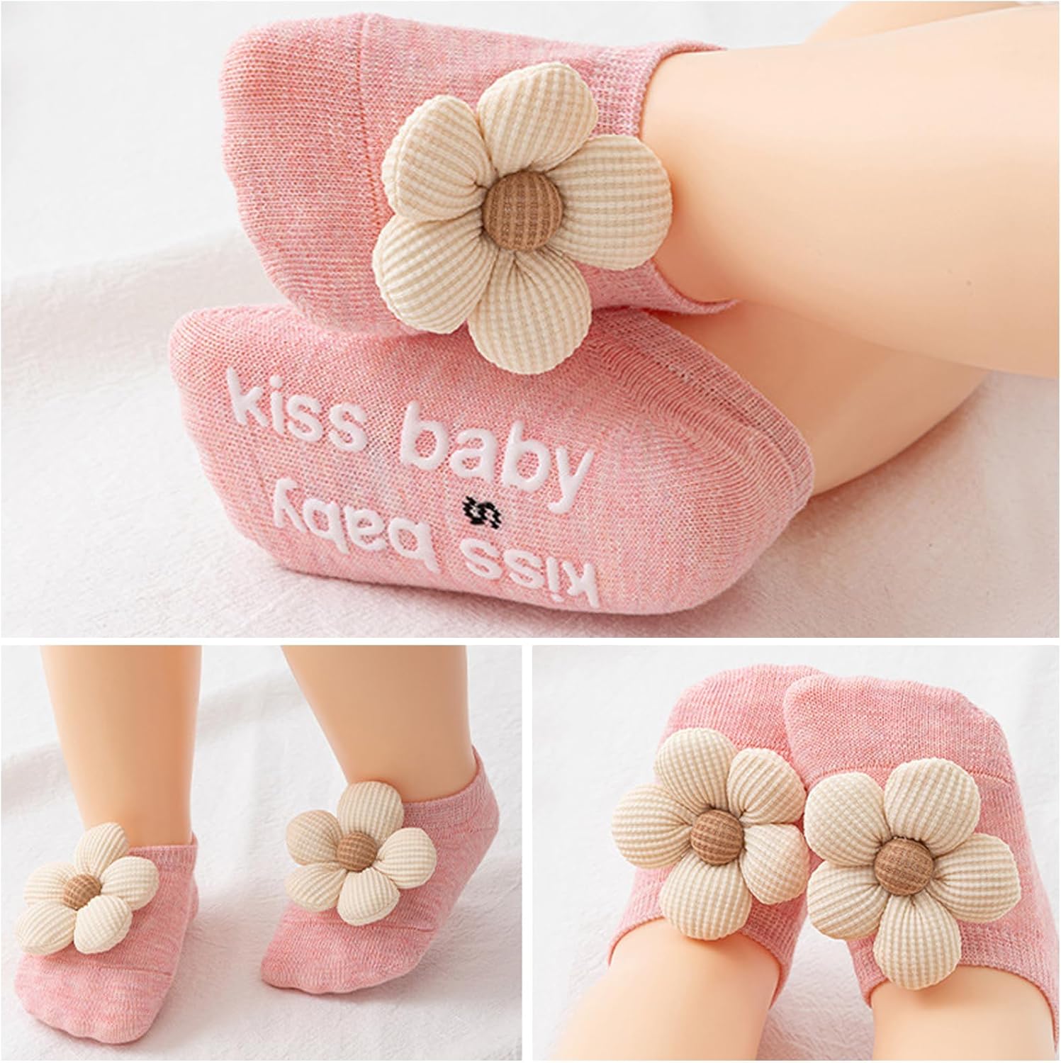 Floral Non-Slip Baby Socks for Girls