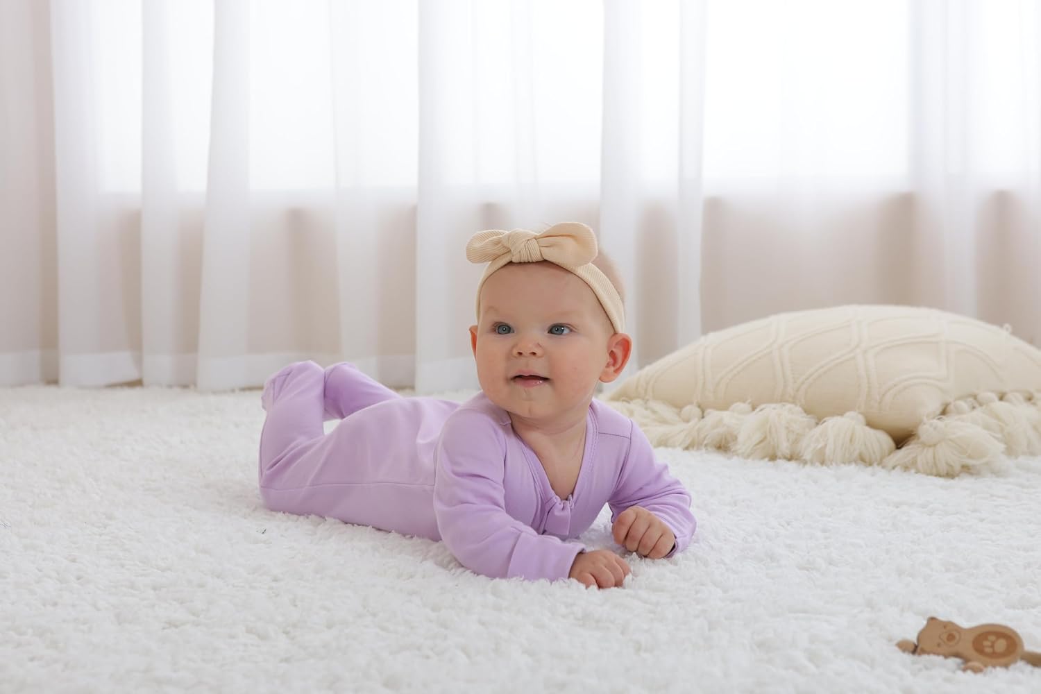GUISBY Soft Cotton Footed Pajamas for Baby