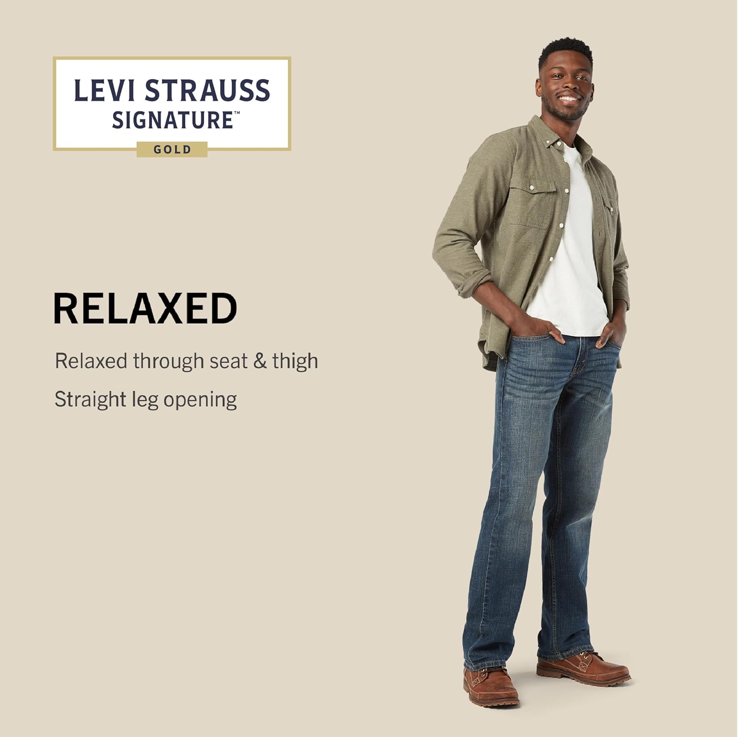 Levi Strauss Signature Gold Mens Relaxed Fit Flex Jeans Available in Big Tall