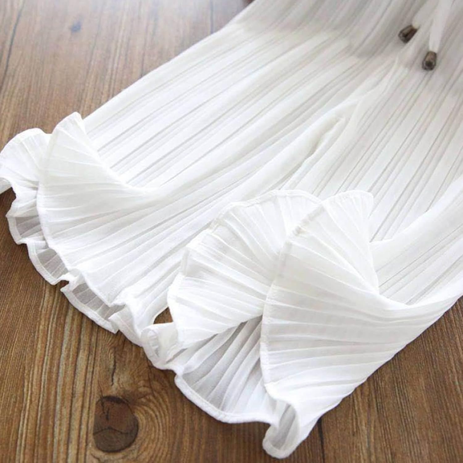 Baby Little Girls Soft Cotton Flowy Wide Leg Ruffled Pants
