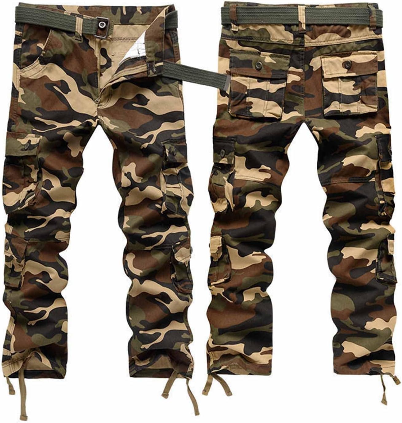 Slim Fit Camouflage Cargo Pants for Men - Functional Utility Pants