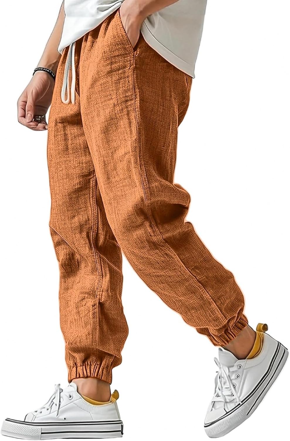 WENKOMG1 Ankle-Length Cotton Linen Pants
