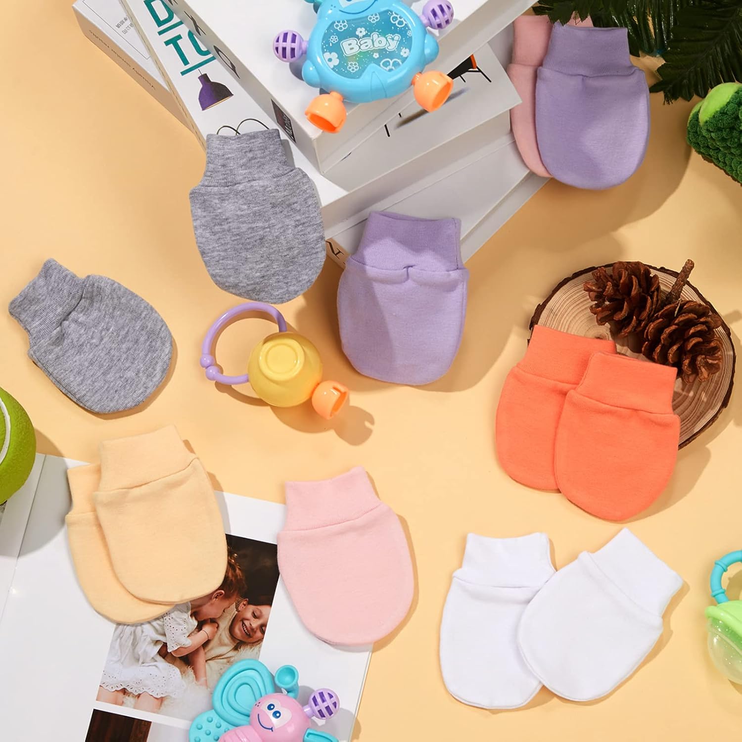 Geyoga 12 Pair Newborn Mittens