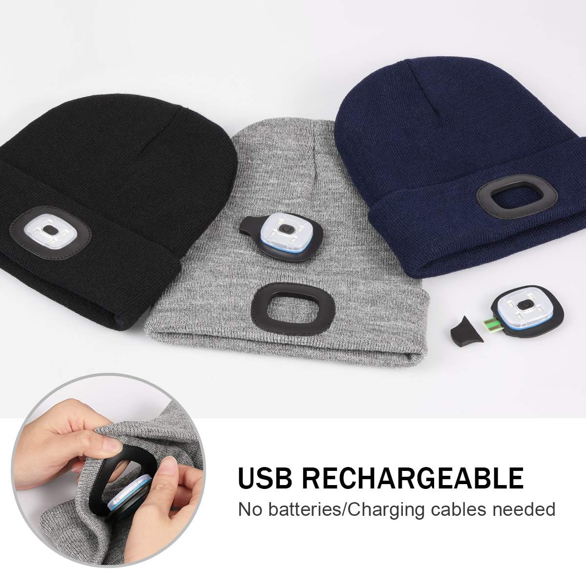 Winter LED Beanie with Light for Him