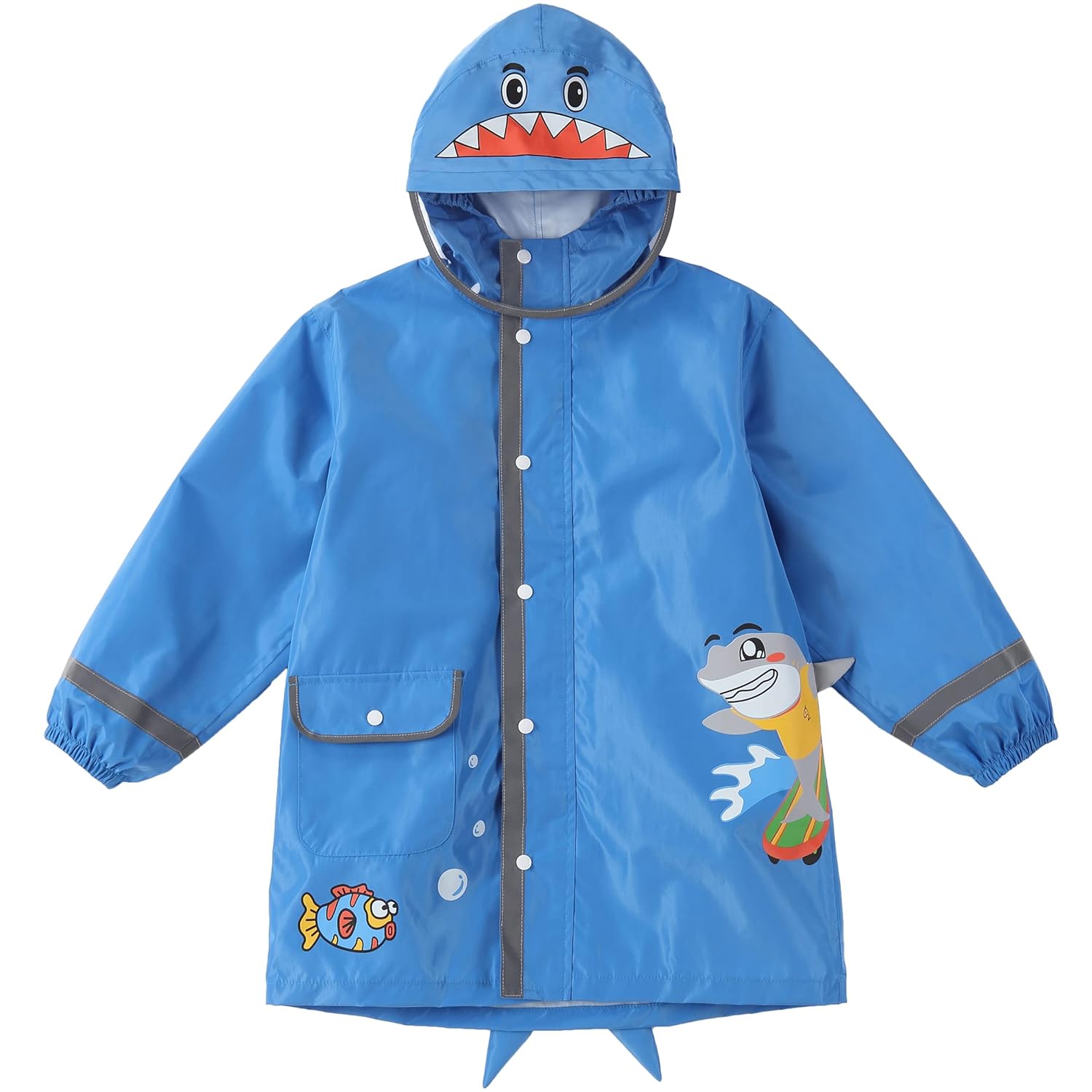 Fewlby Cute Cartoon Toddler Rain Jacket 4-6 Years M Size