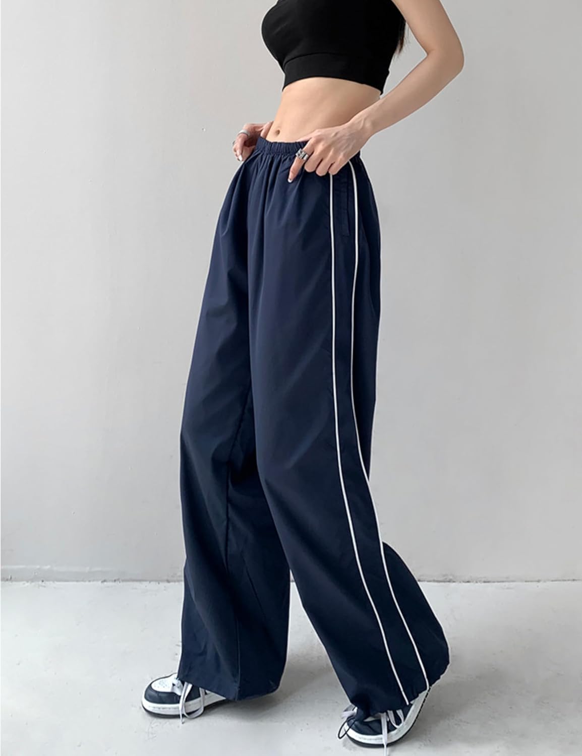 Elegant Y2K Parachute Pants for Women