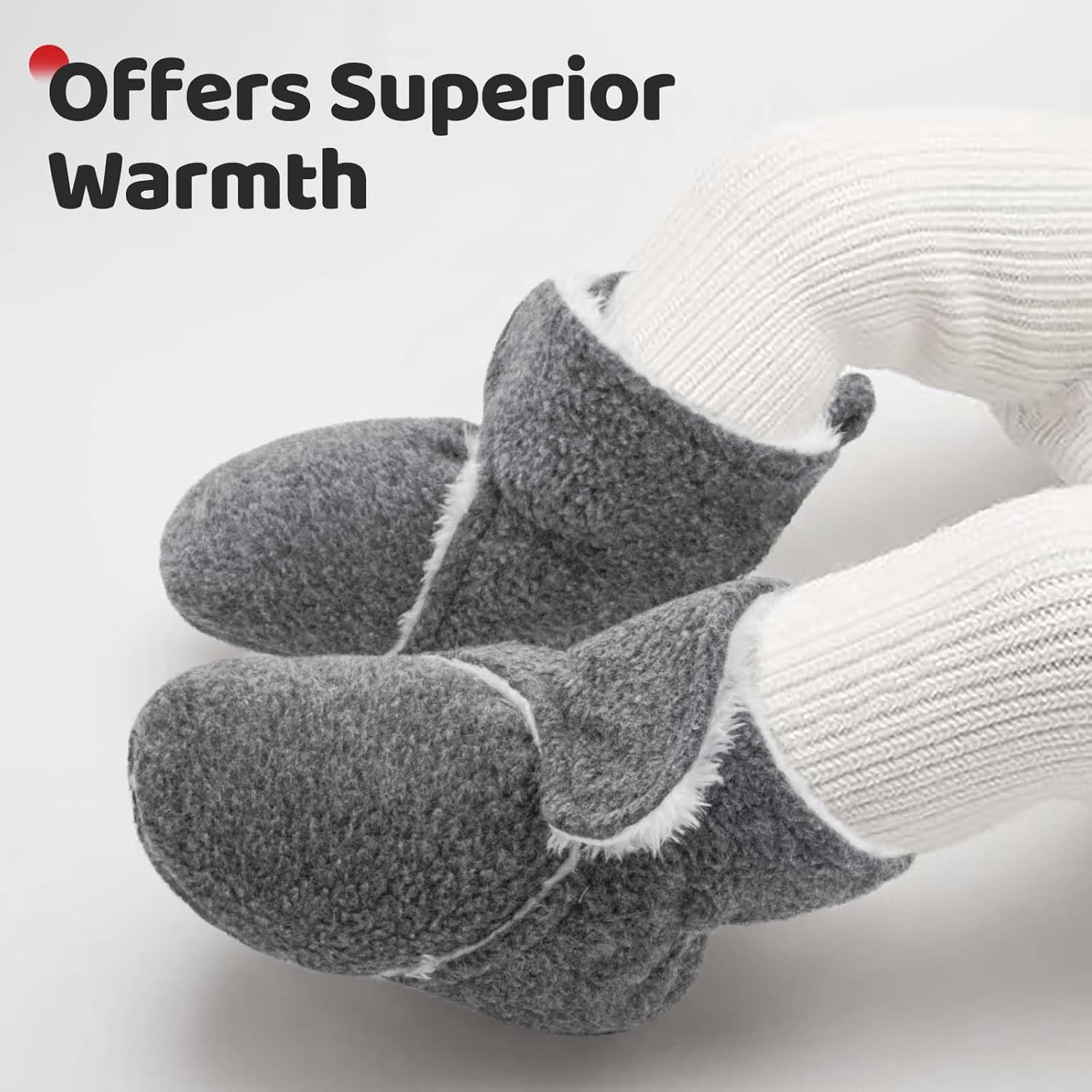 Pro Goleem Cozy Plush Fleece Denim Baby Booties 0-3 Months