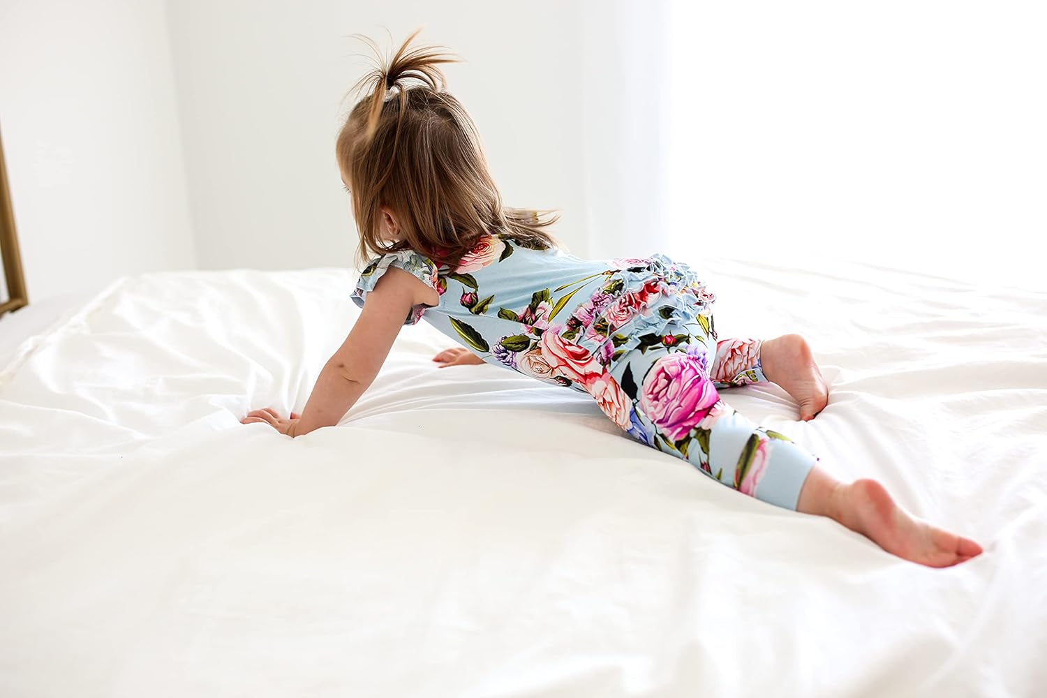Posh Peanut Baby Girl Pajamas Ruffled Cap Sleeve Romper PJs