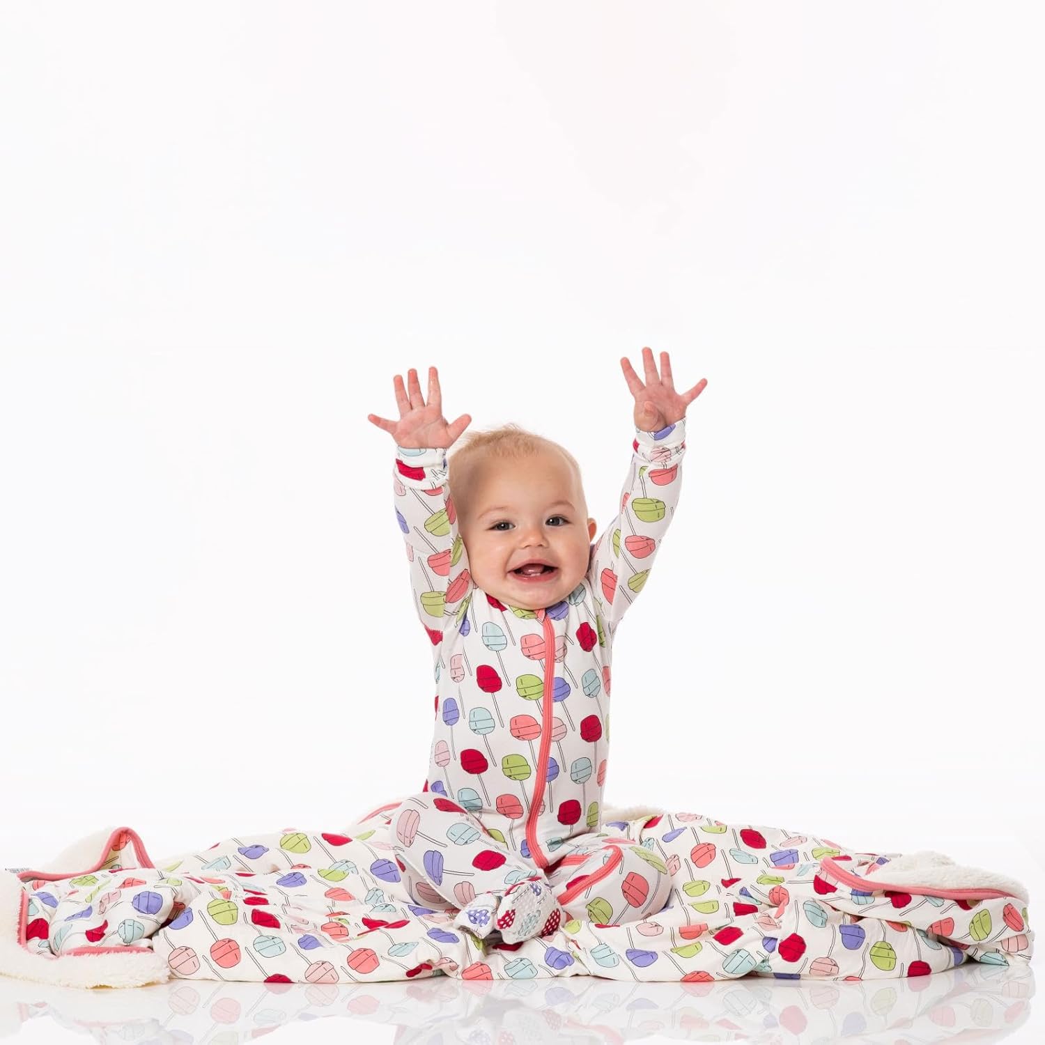 KicKee Print Footie with Zipper