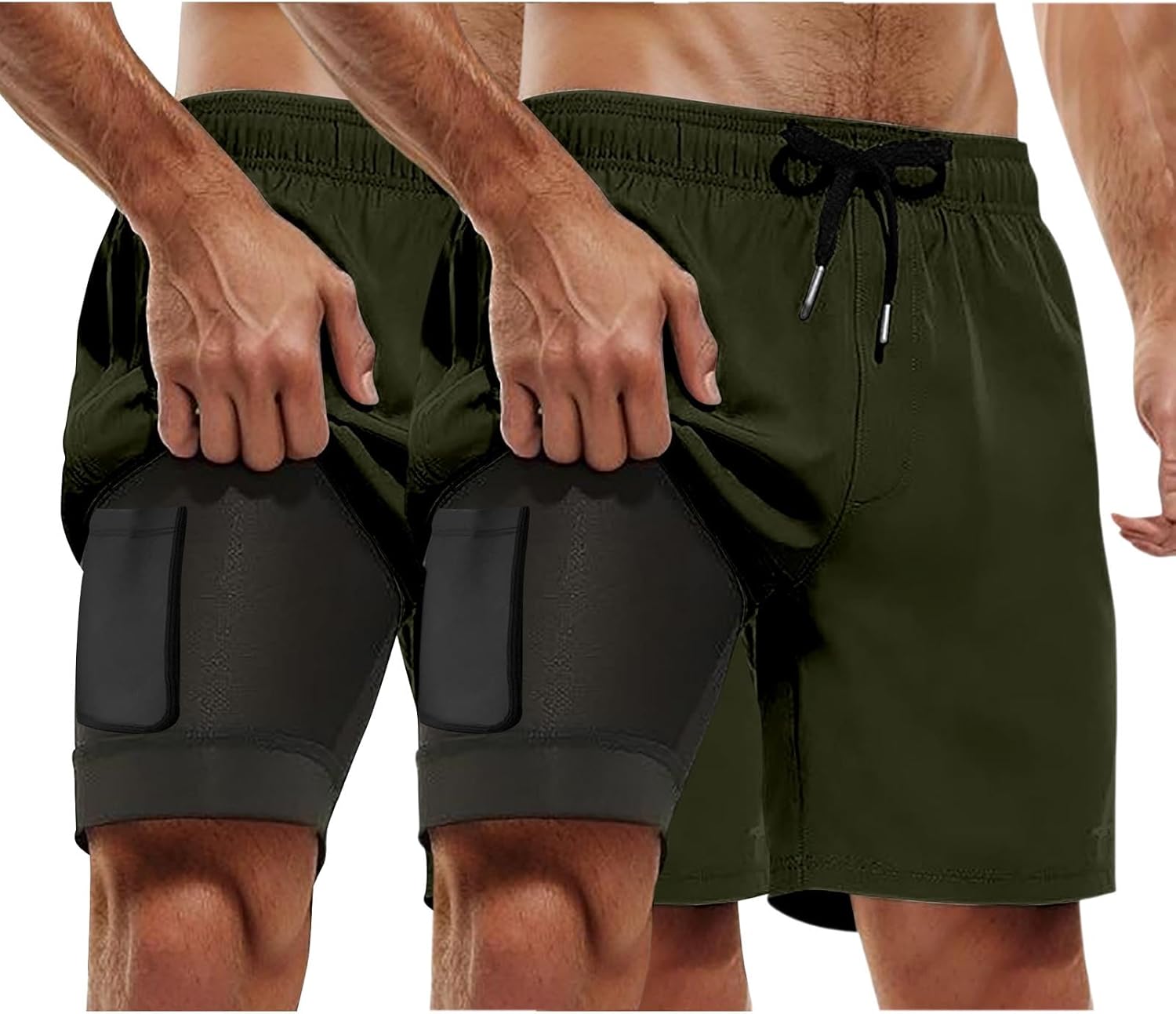 Quick-Dry Compression Swim Trunks for Men