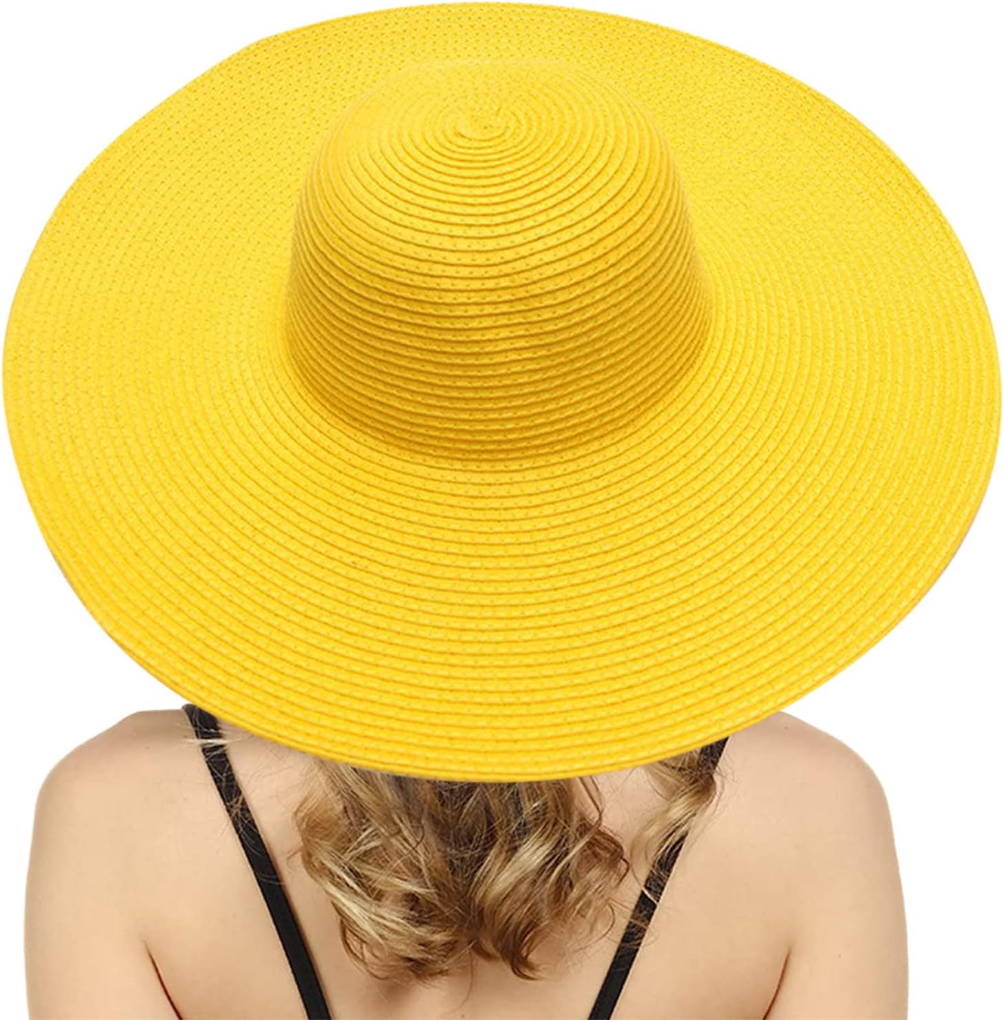 Womens Wide Brim Straw Sun Hat