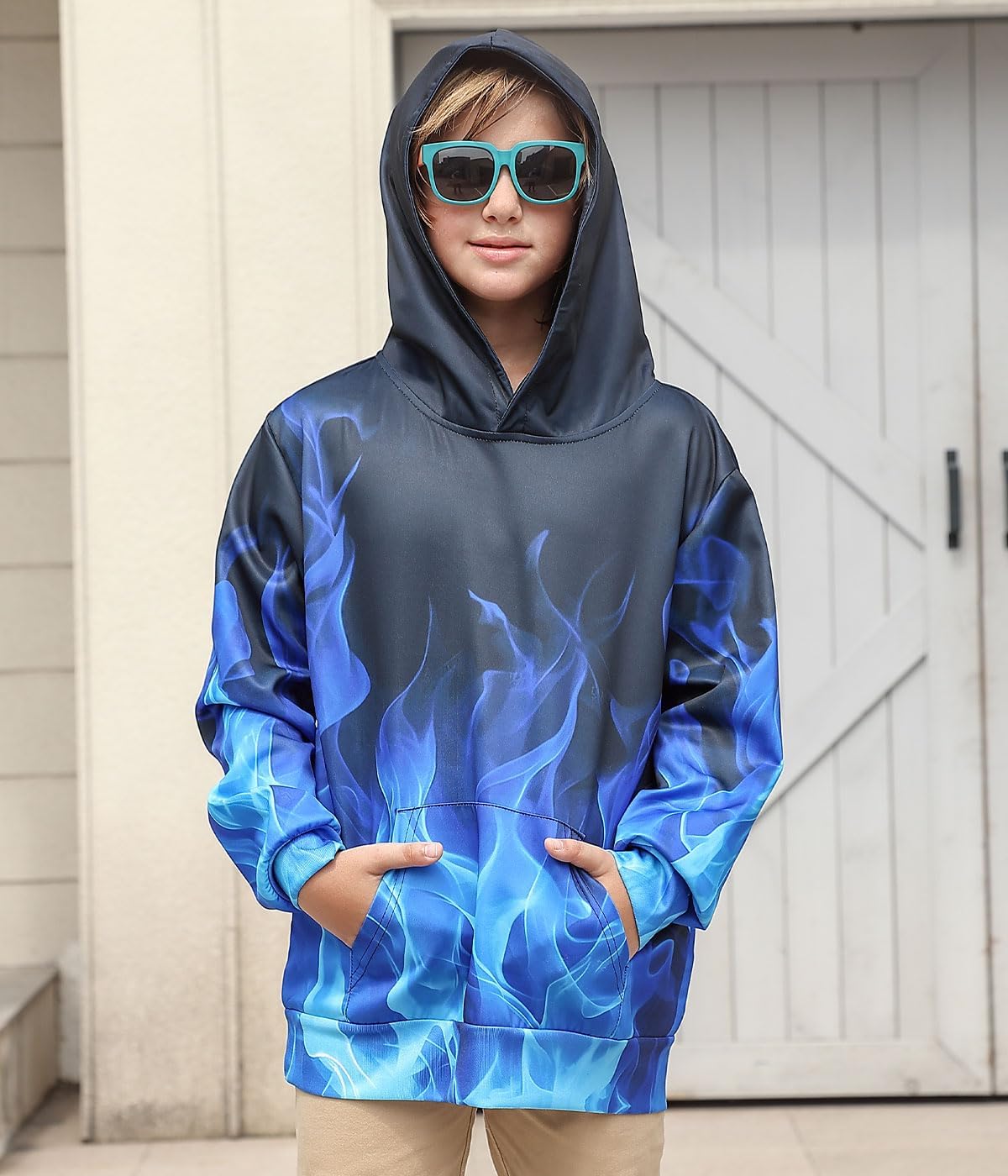 TUONROAD Boys Girls 3D Printed Lightweight Pullover Hoodie