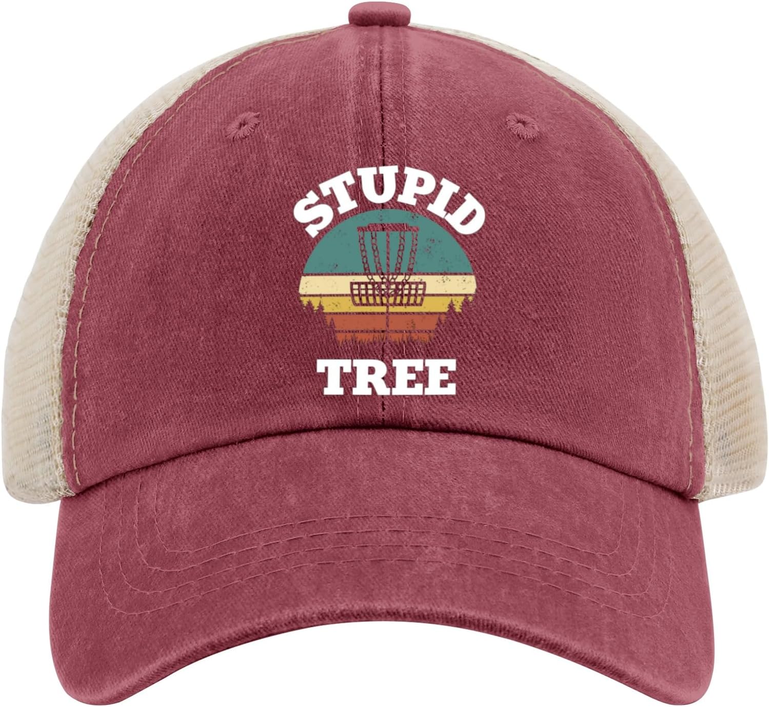 Stupid Tree Funny Disc Golf Adjustable Sun Hat Mens - Sleek Fun