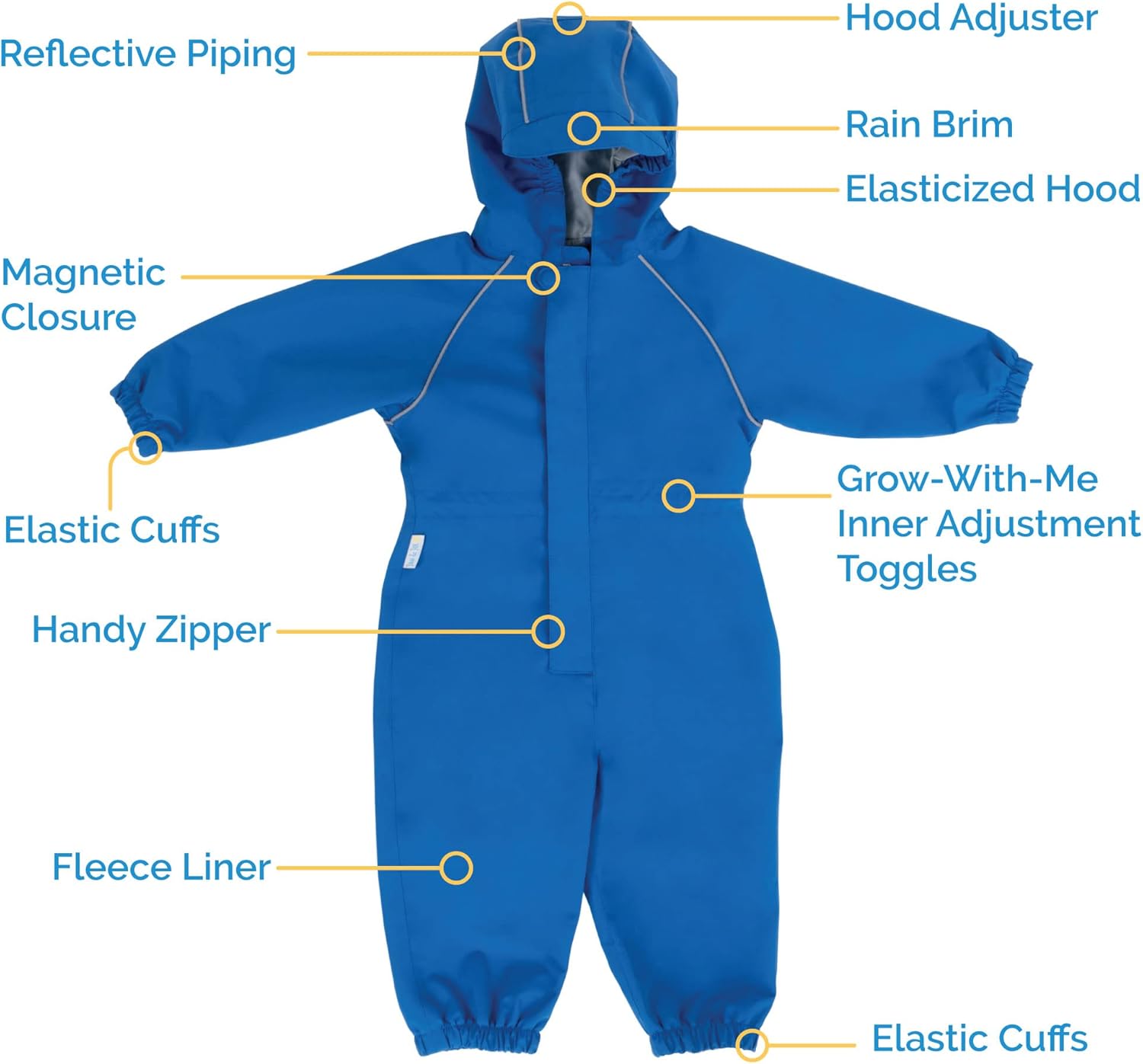 JAN JUL Waterproof Fleece Lined Snow Suit Coveralls for Toddlers and Kids