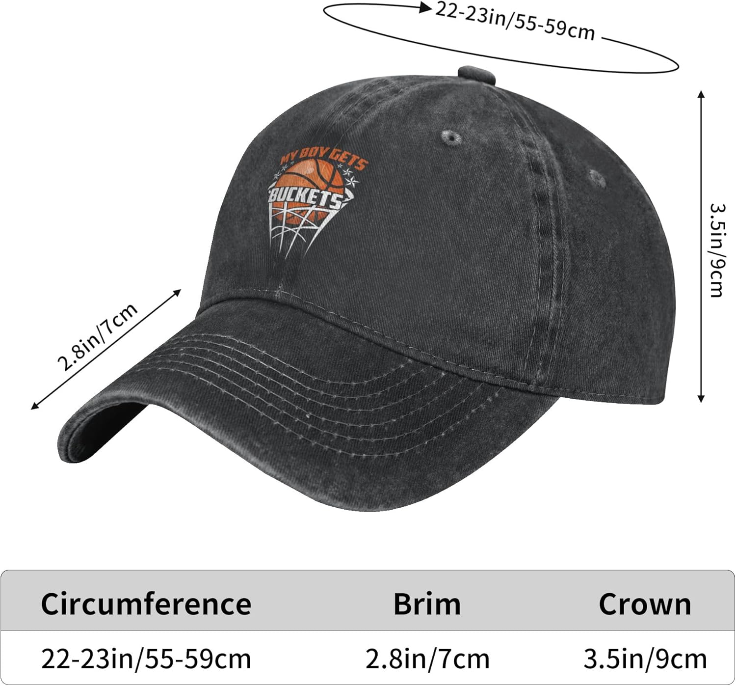 Adjustable Baseball Hat Black