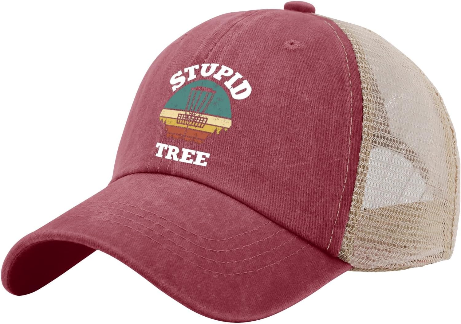 Stupid Tree Funny Disc Golf Adjustable Sun Hat Mens - Sleek Fun