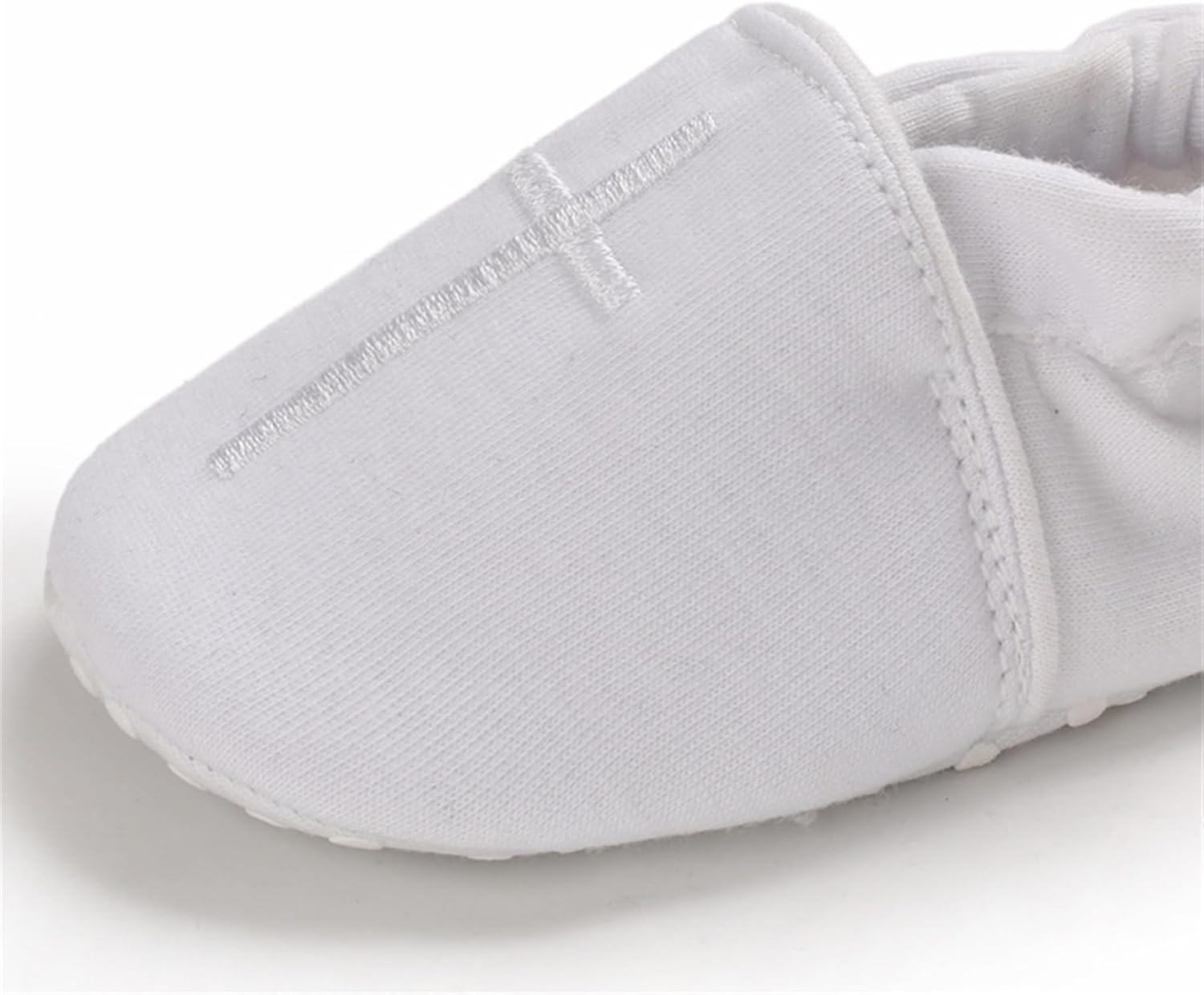 White Crossed Baptism Shoes for Babies