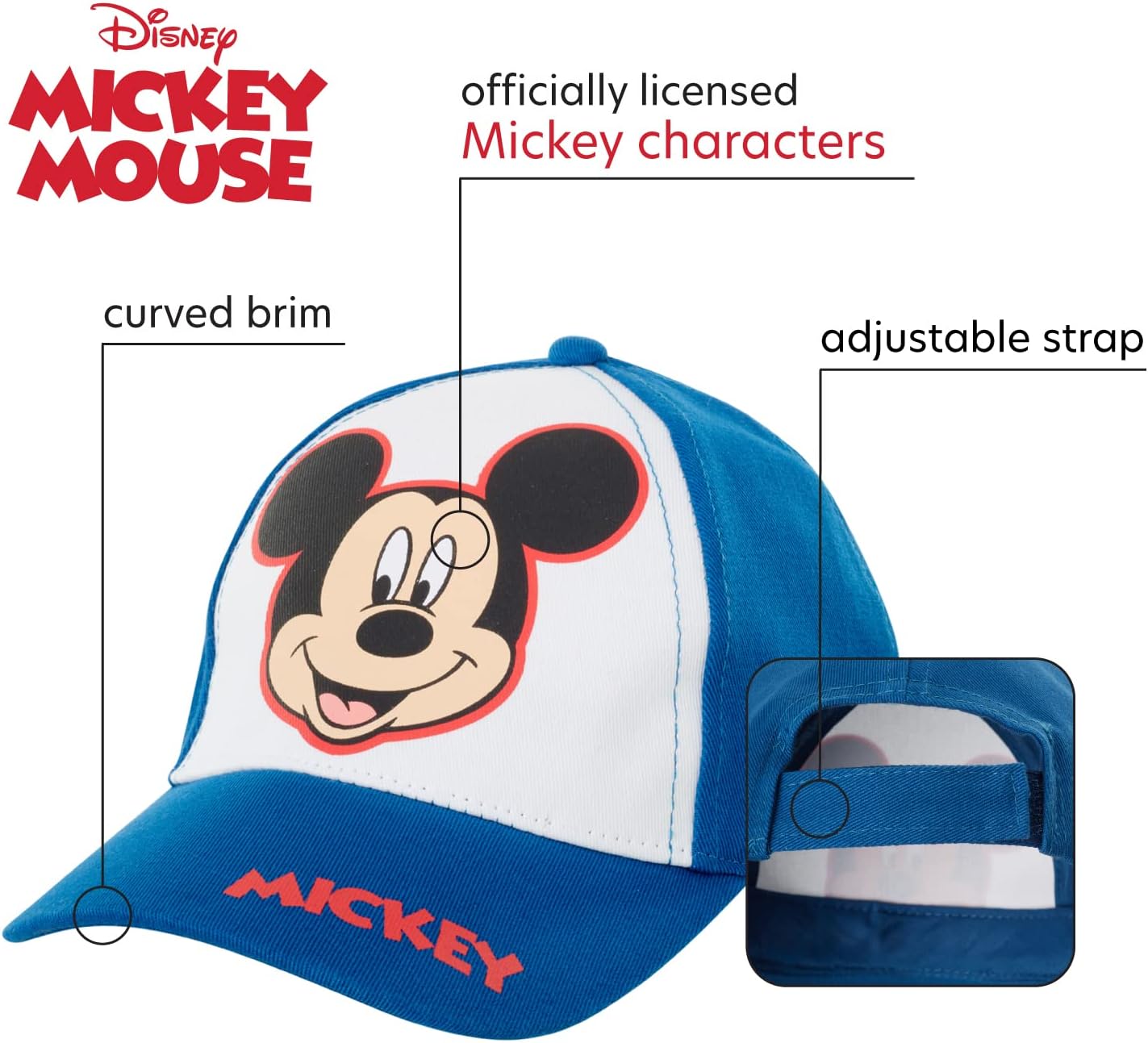 Disney Boys Mickey Mouse Baseball Cap 2 Pack