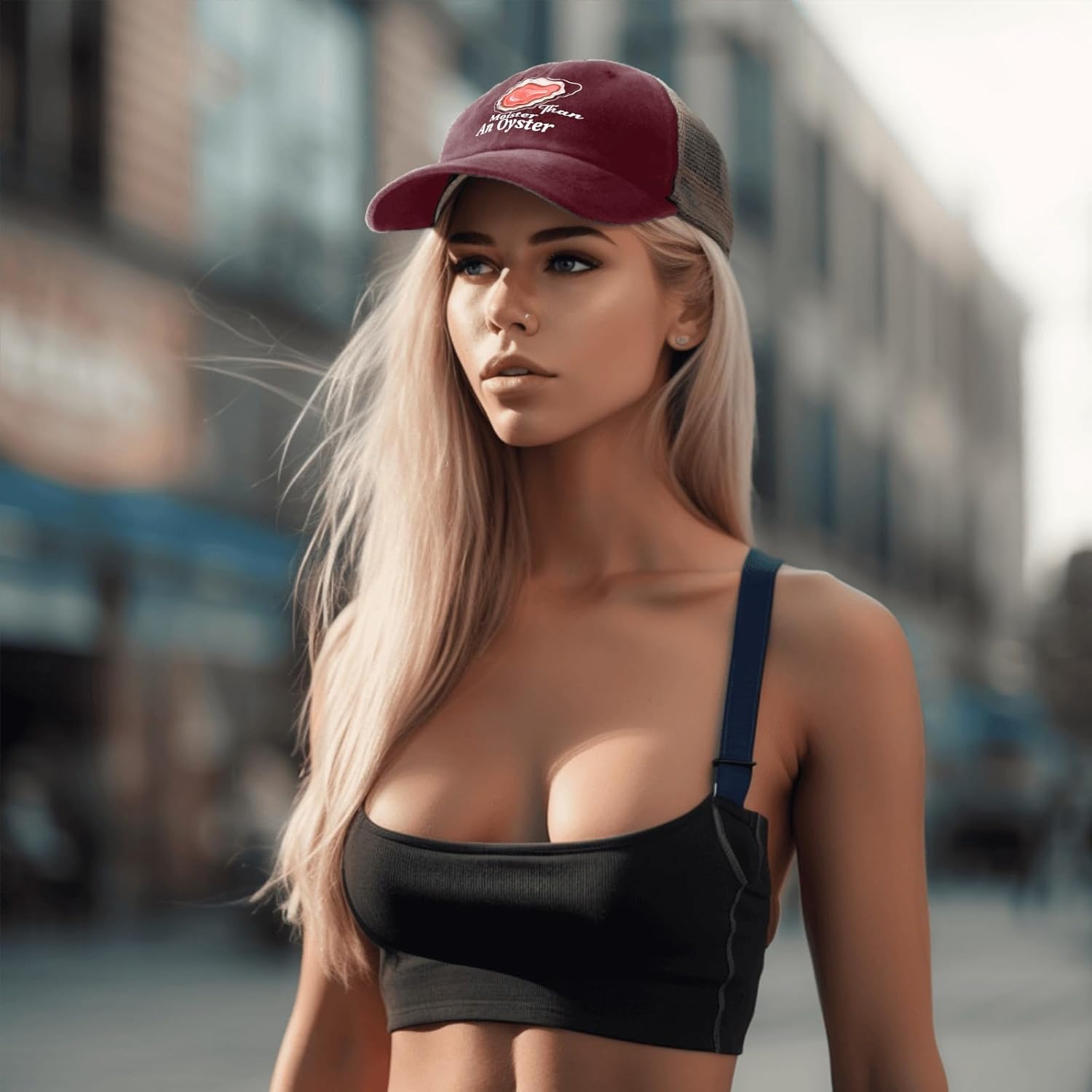 Moister Than an Oyster Funny Inapp Trucker Hat