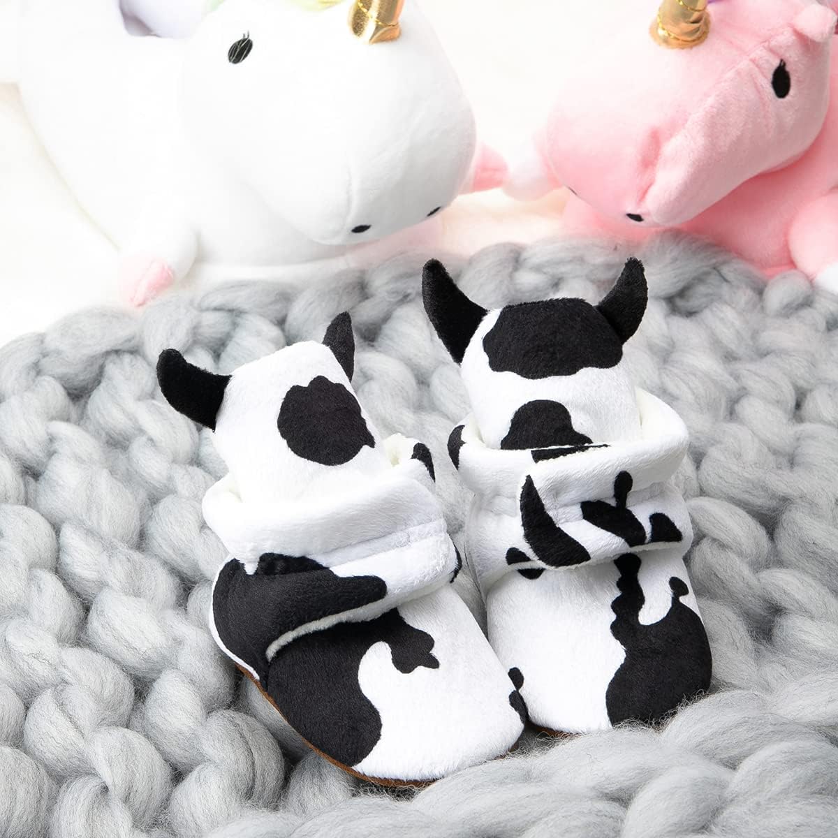 Ohsofy Winter Soft Booties for Babies Non-Slip Warm Hook Loop