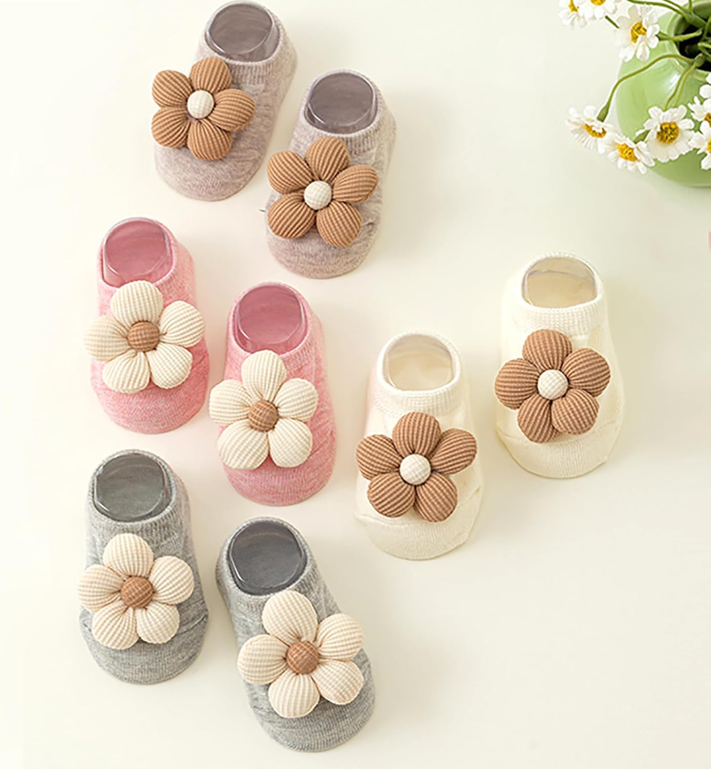 Floral Non-Slip Baby Socks for Girls