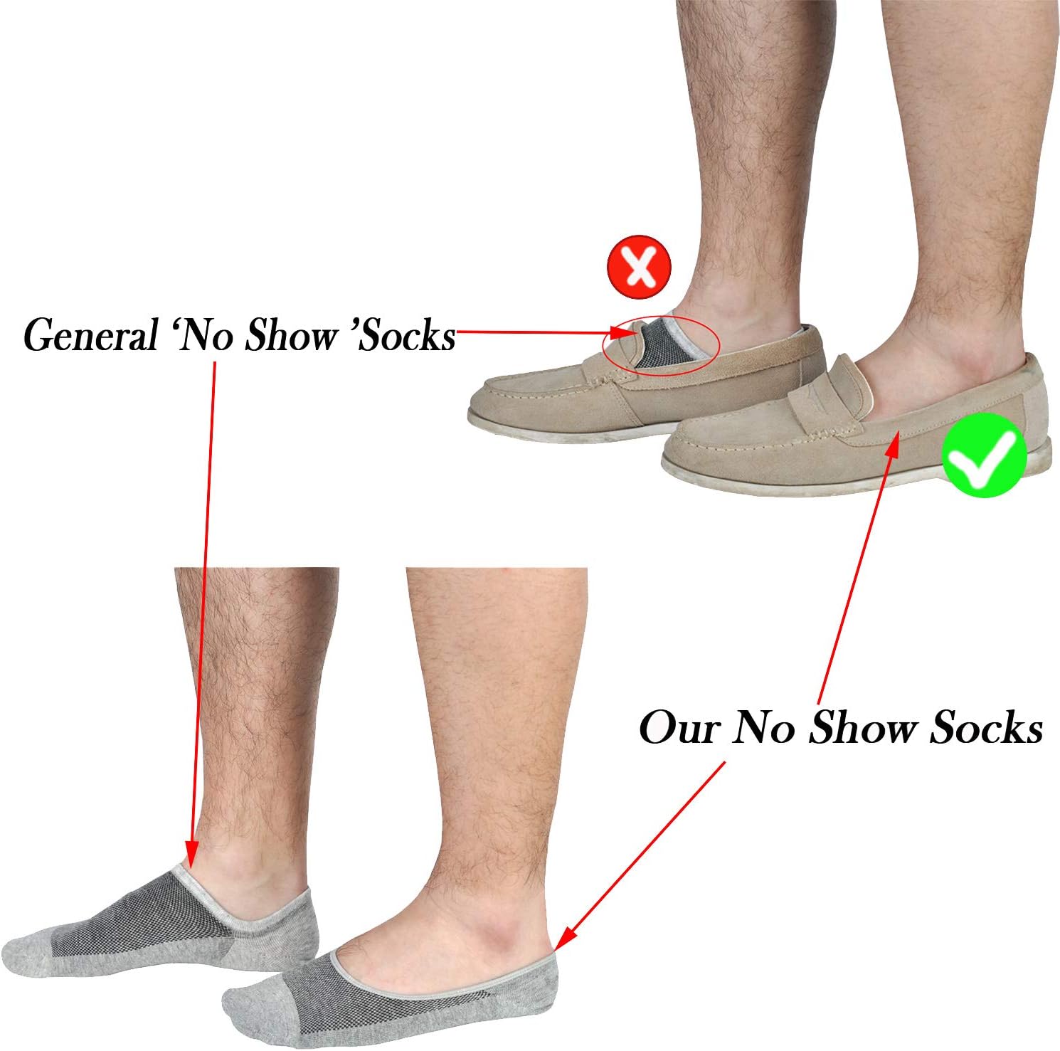 JORMATT No Show Socks for Men Comfort Durability