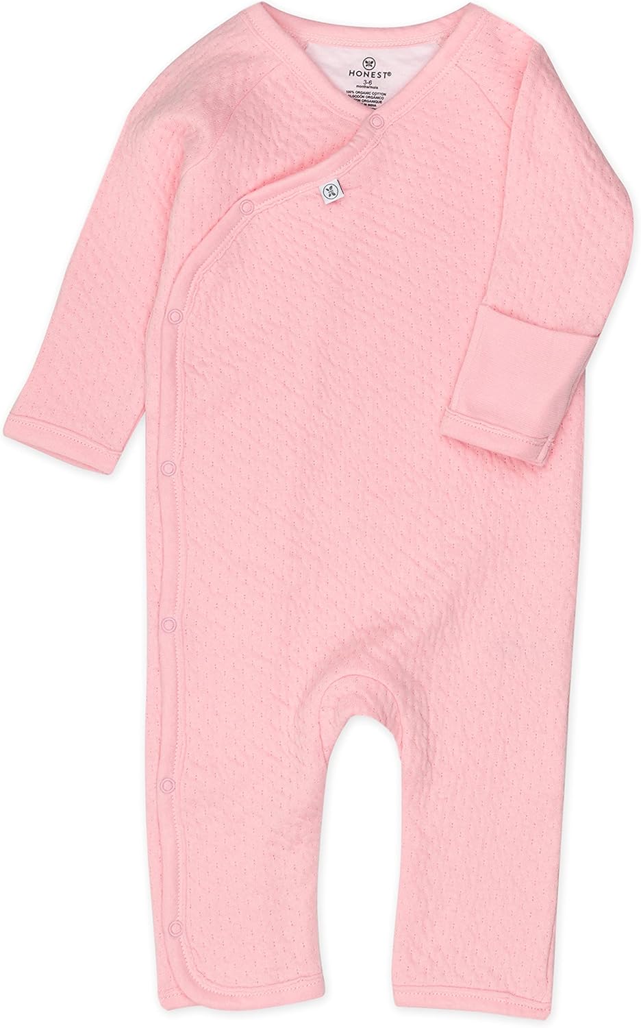 HonestCompany Baby Organic Cotton Matelasse Kimono Coverall Gray Heather 18 Months