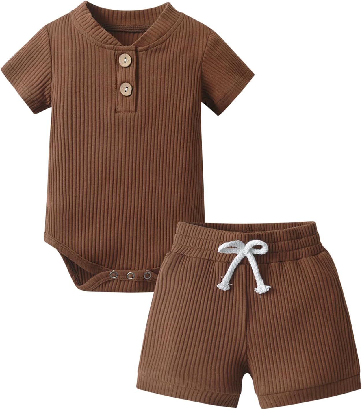 Derouetkia - Summer Newborn Baby - Unique Design Romper and Shorts Set