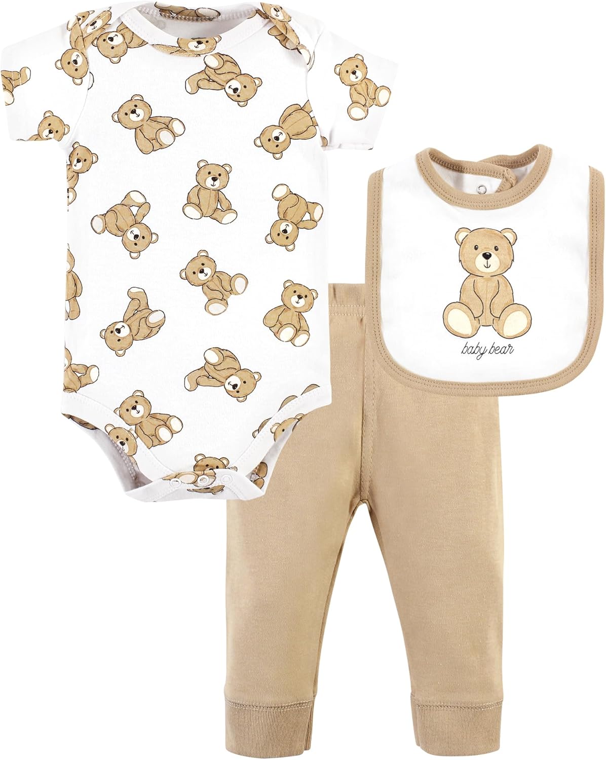 Hudson Baby ConvertibleUNIsize Cotton Bodysuit Pant Bib Set