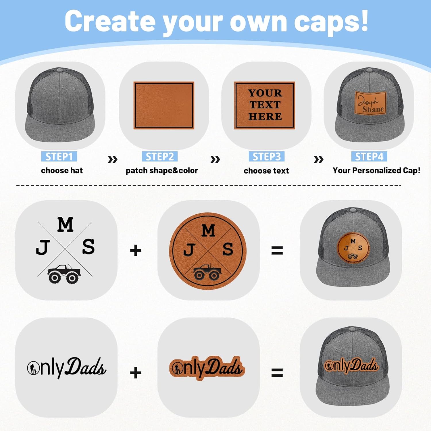 Evulum Custom Baseball Cap for Kids Personalized Snapback Trucker Hats
