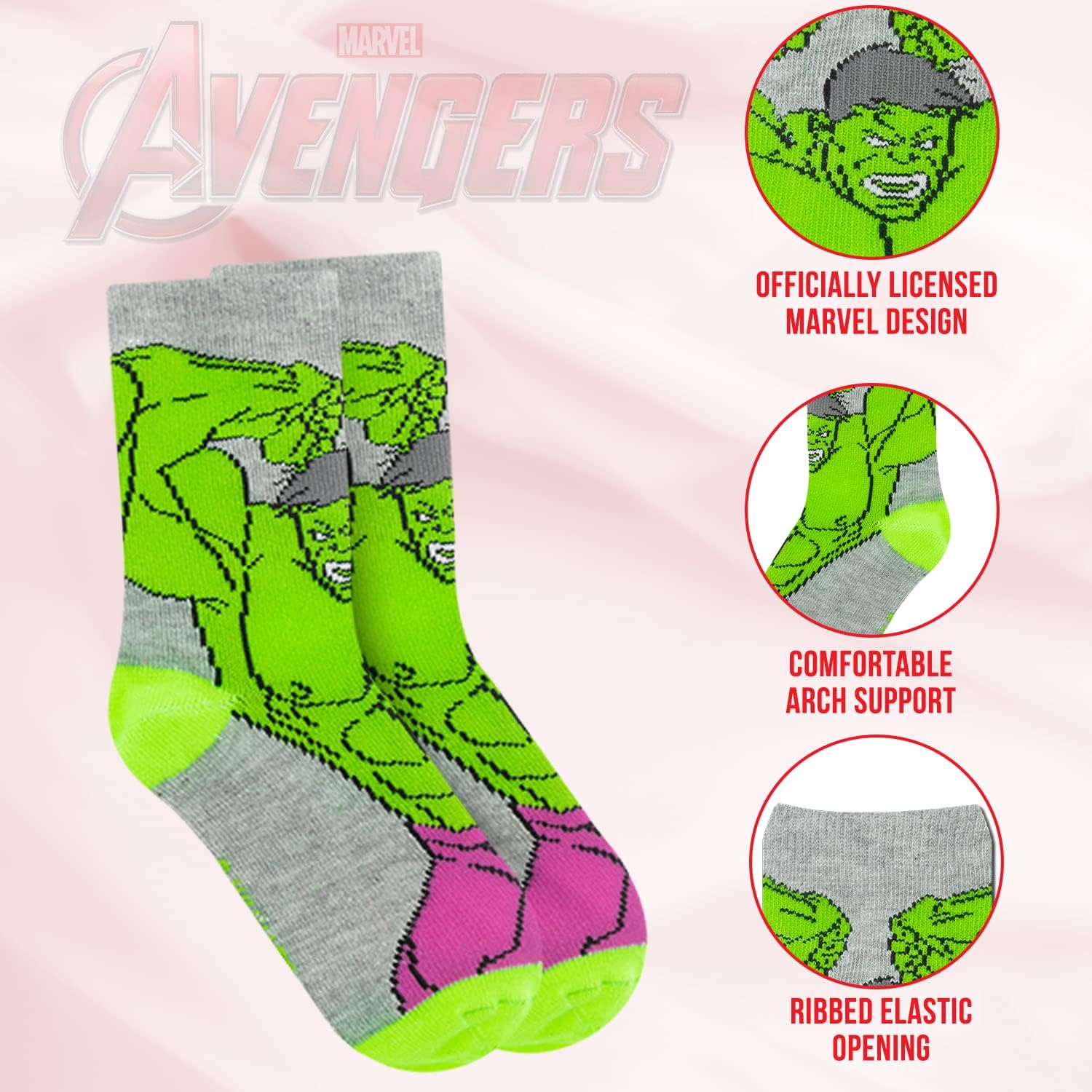Marvel Superheros Boys Socks 10-Piece Set for Kids