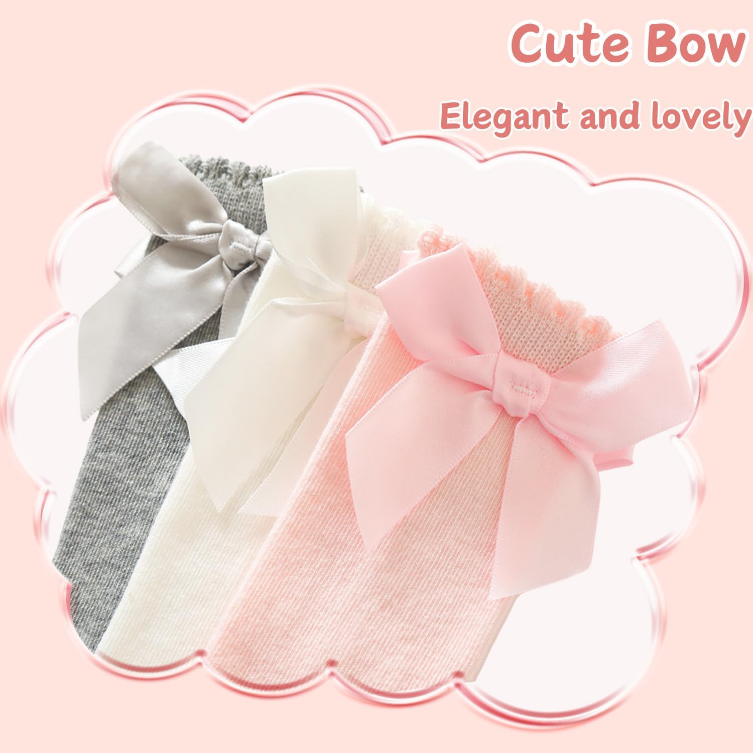 UTTPLL Baby Girls Cute Design Knee High Socks for Toddler Girls