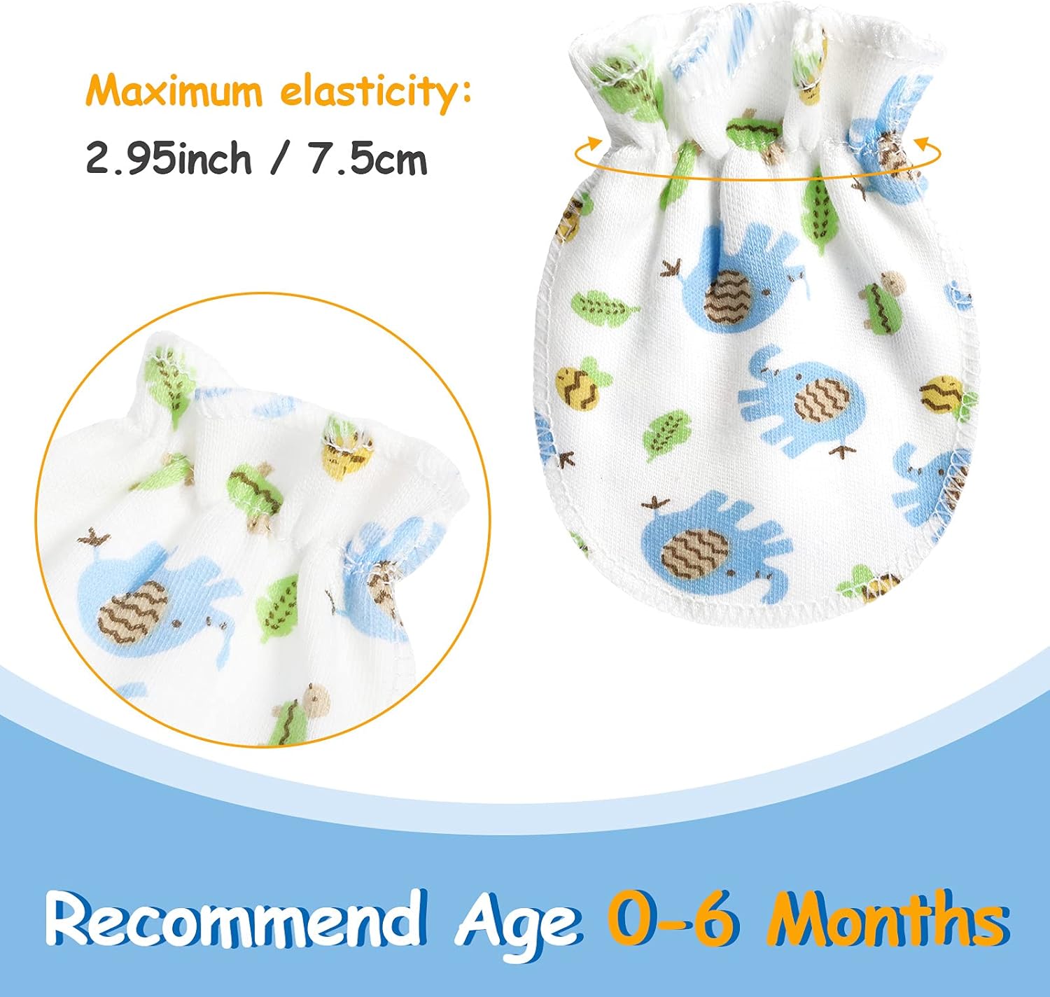 Geyoga 24-Piece Newborn Mittens Soft Elastic for 0-6 Months
