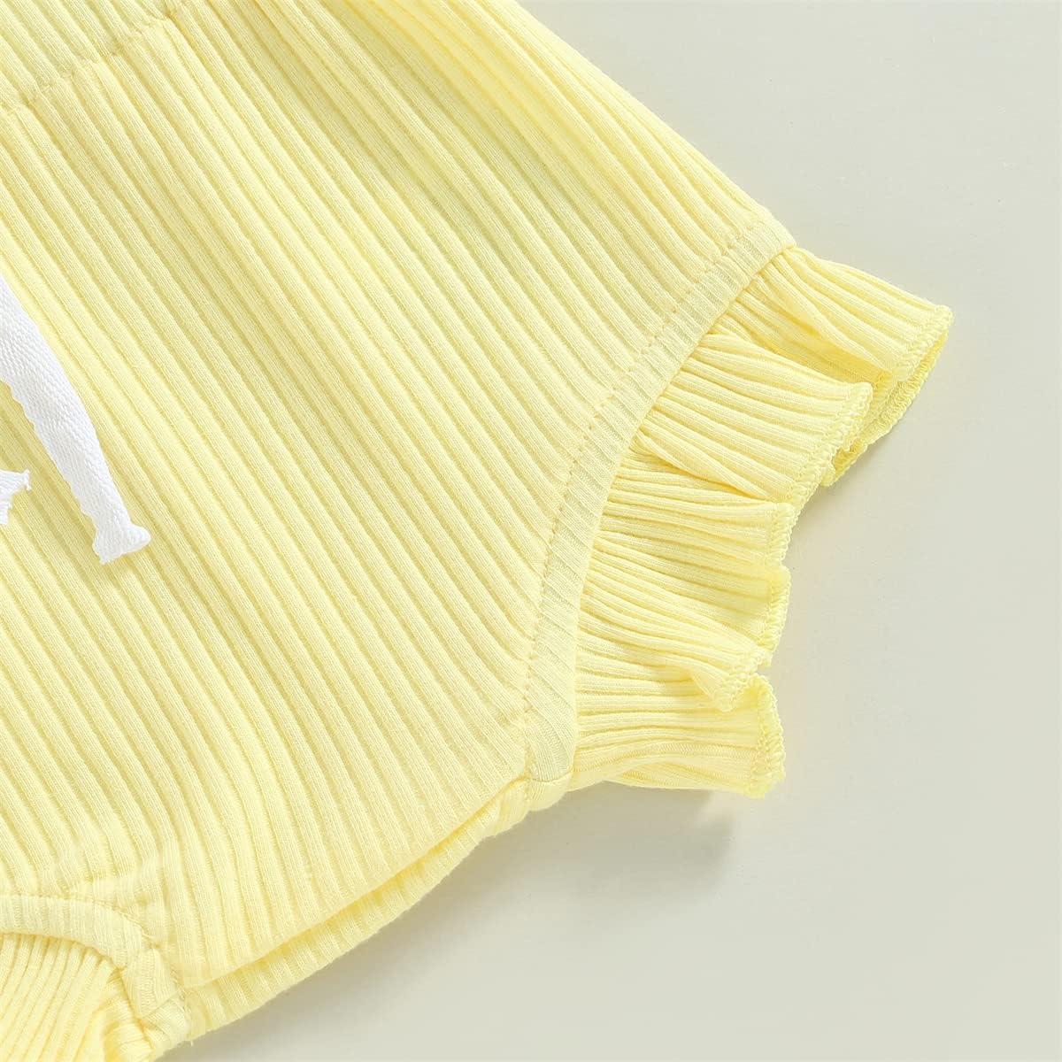 Merqwadd Baby Girl Summer Ruffle Outfit - Cute Projections Top Shorts with Headband
