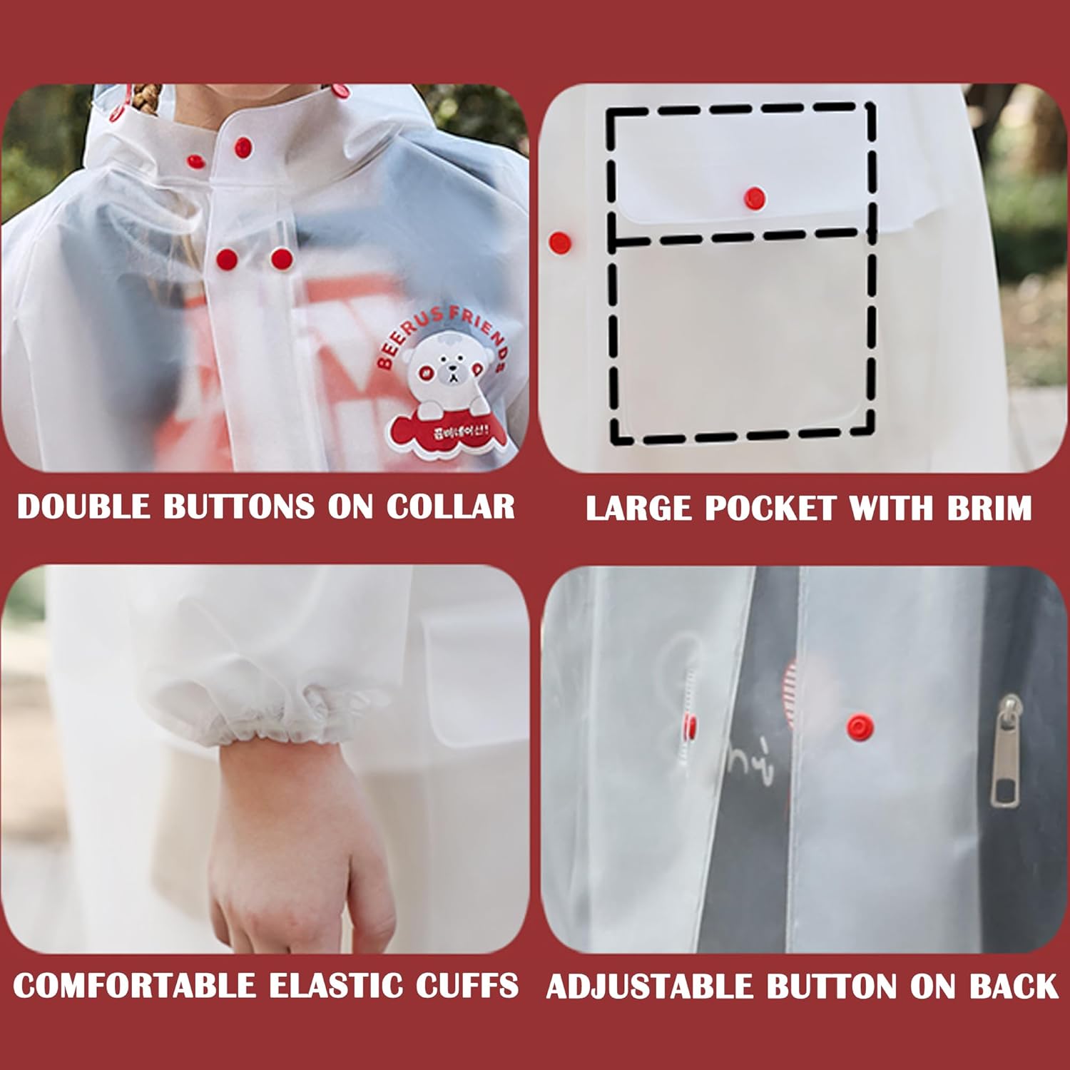 Kids Waterproof Rain Jacket 4XL