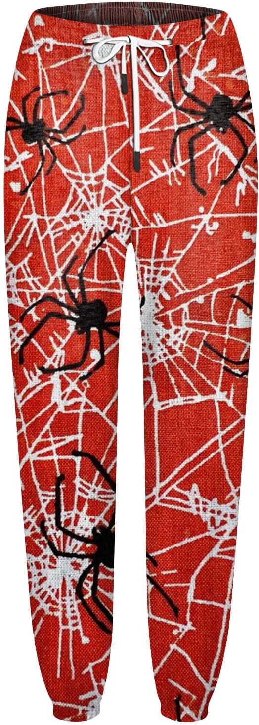 Cozy Trendy Baggy Joggers for Women - Petite Lightweight with Pockets Skeleton Print