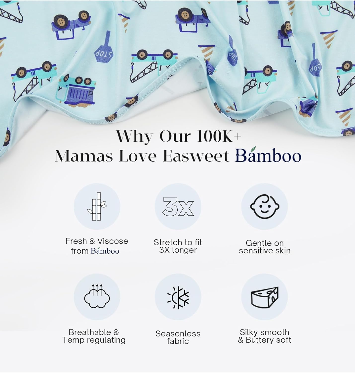 EASWEET Bamboo Viscose Baby Girl Pajamas Ruffled Sleepers