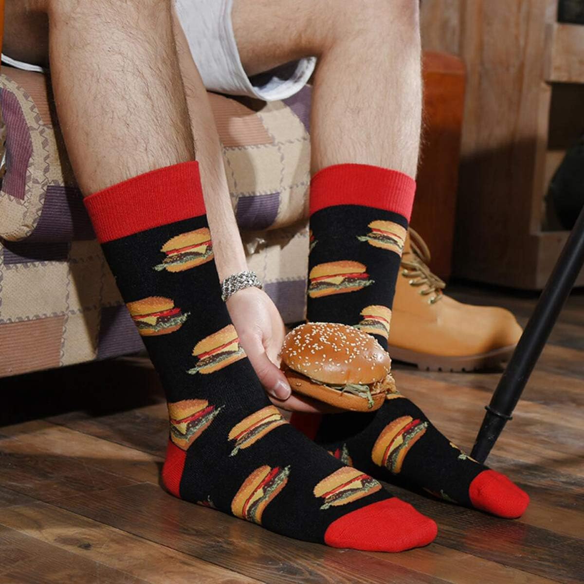 Trendy Mens Funny Pattern Dress Socks