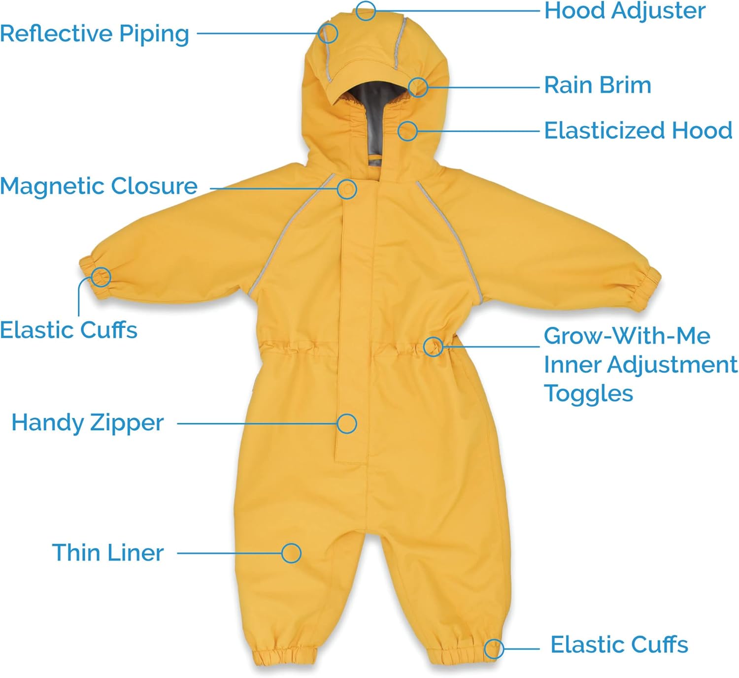 JAN JUL Waterproof Windproof rain coveralls for kids