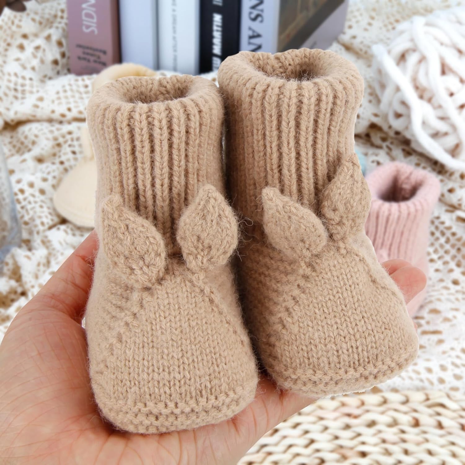Loyfoky Baby Booties - Soft Knit For Newborns Walkers and Toddlers