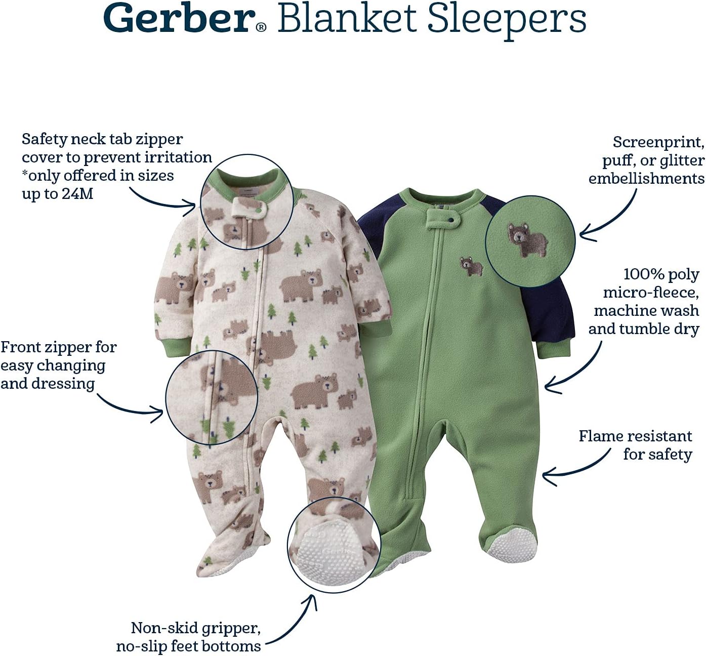 Gerber Baby Sleepers 2 Pack