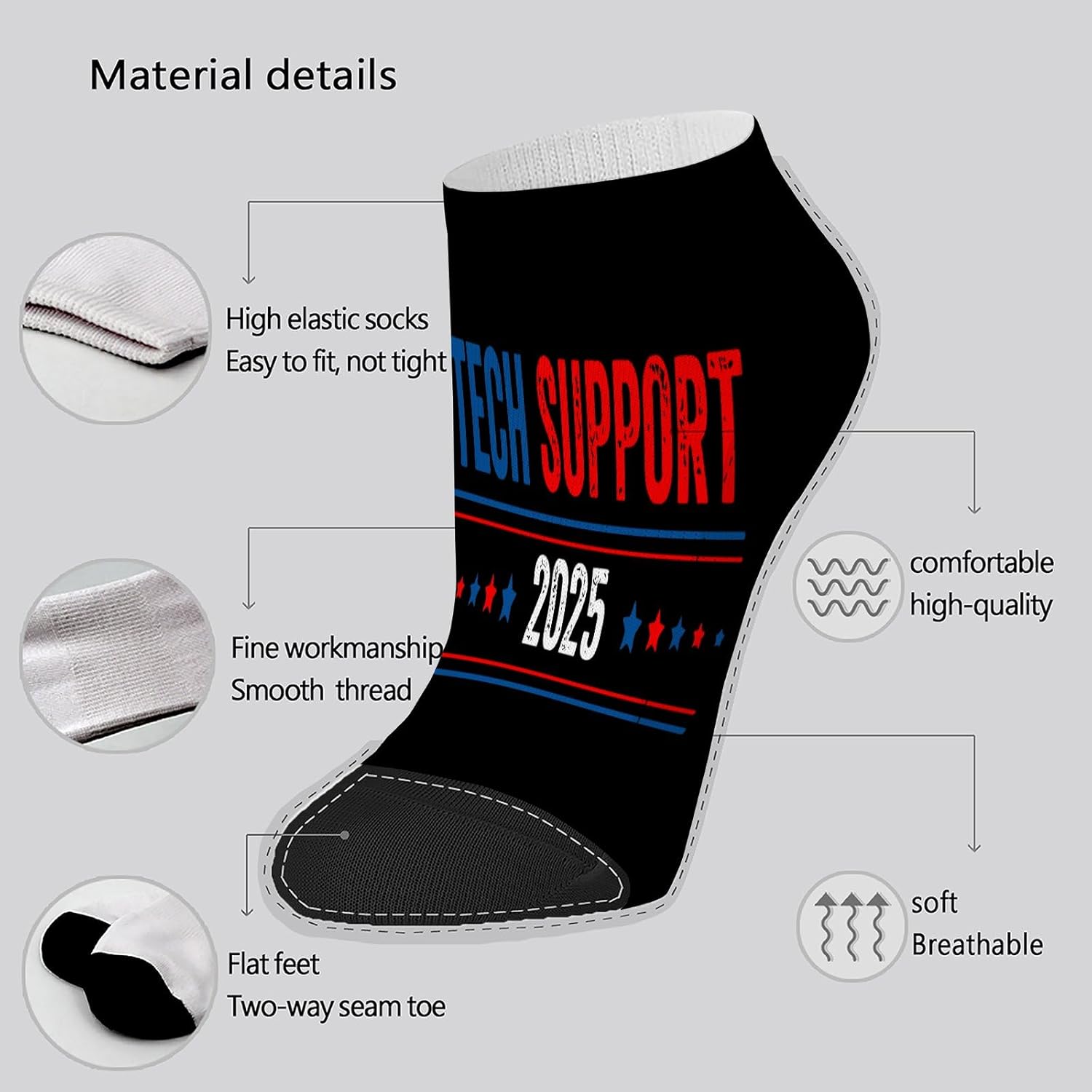 Techs Supports No Show Socks for Women