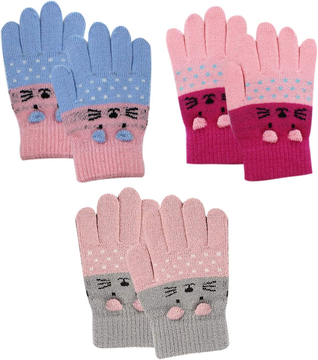 Cute Cat Winter Gloves for Kids