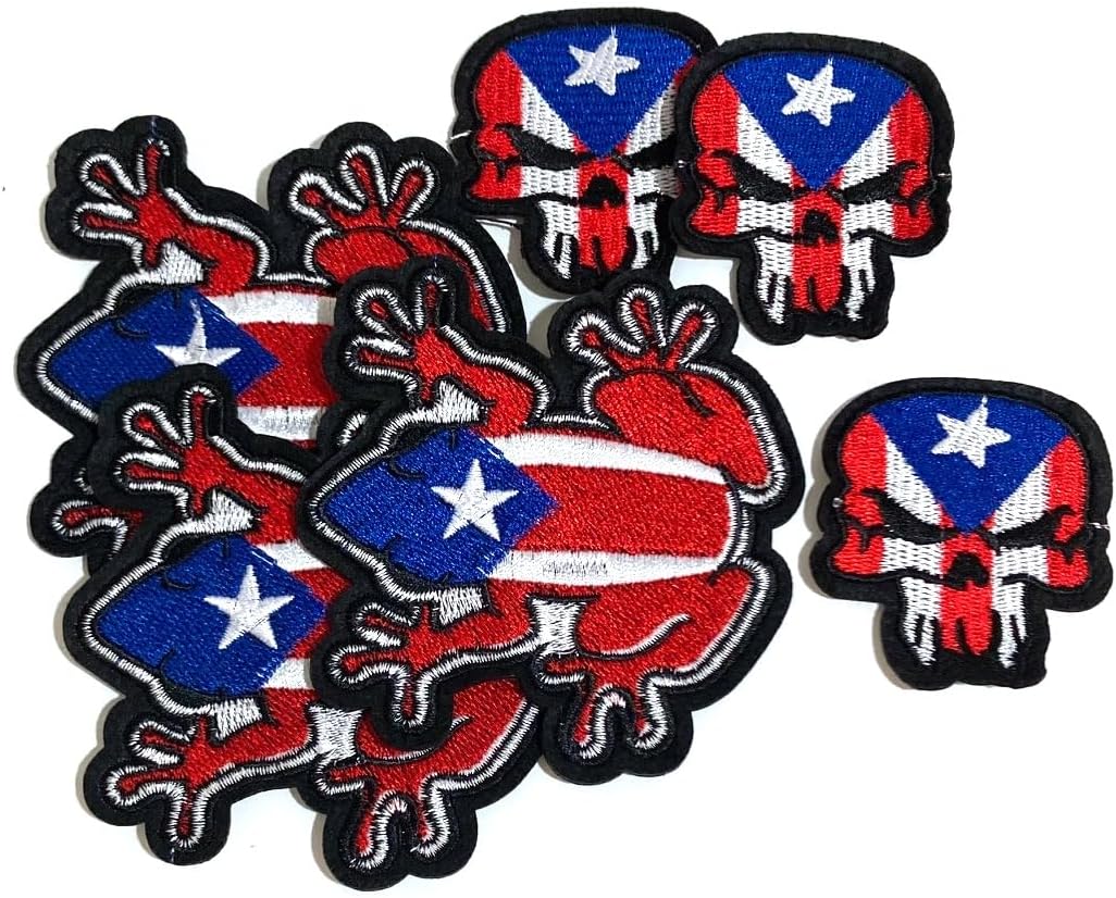 Puerto Rican Flag Iron On Patch Boricua PR Strong Coqui