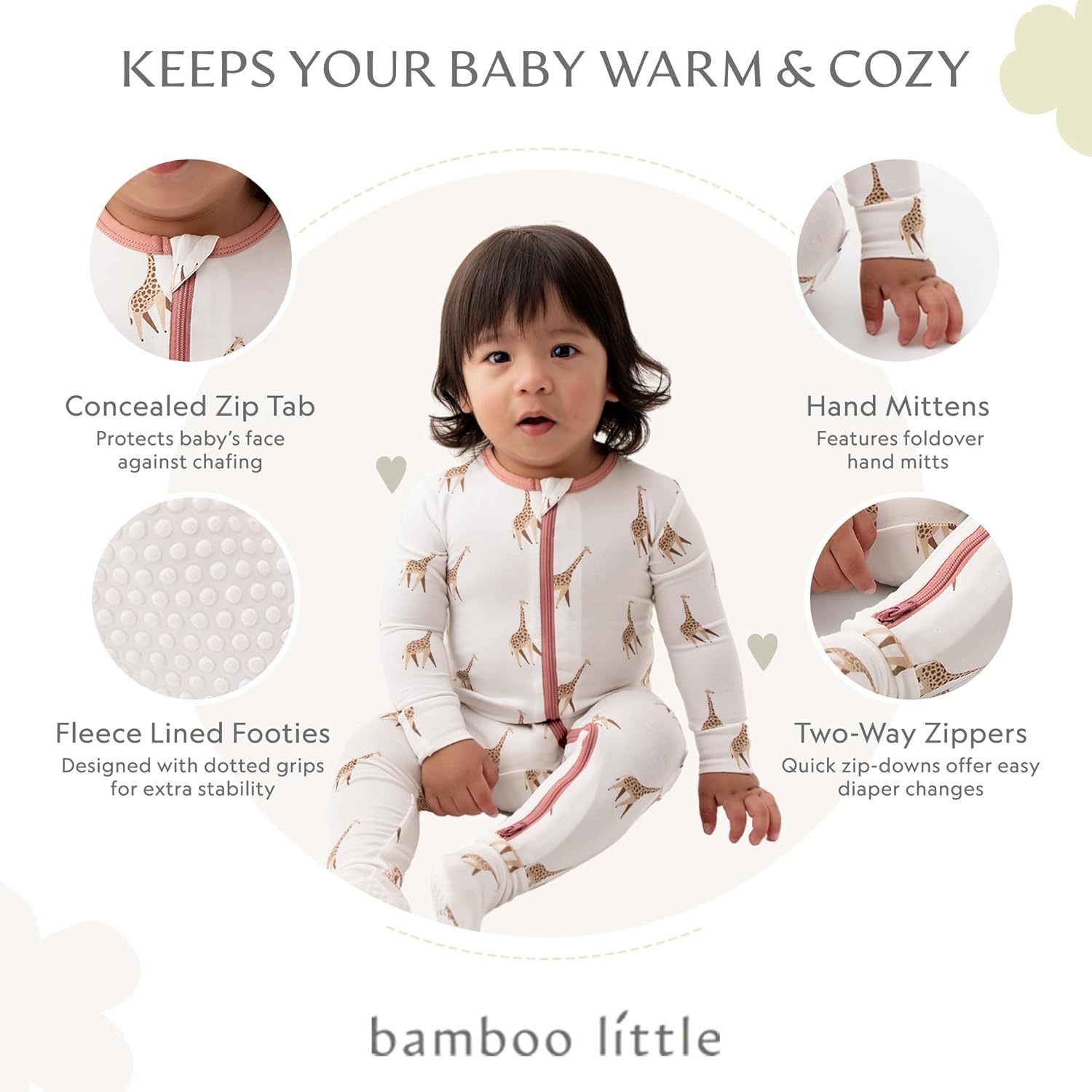 Bamboo Soft Footies for Babies - Stretchy Warm Comfortable