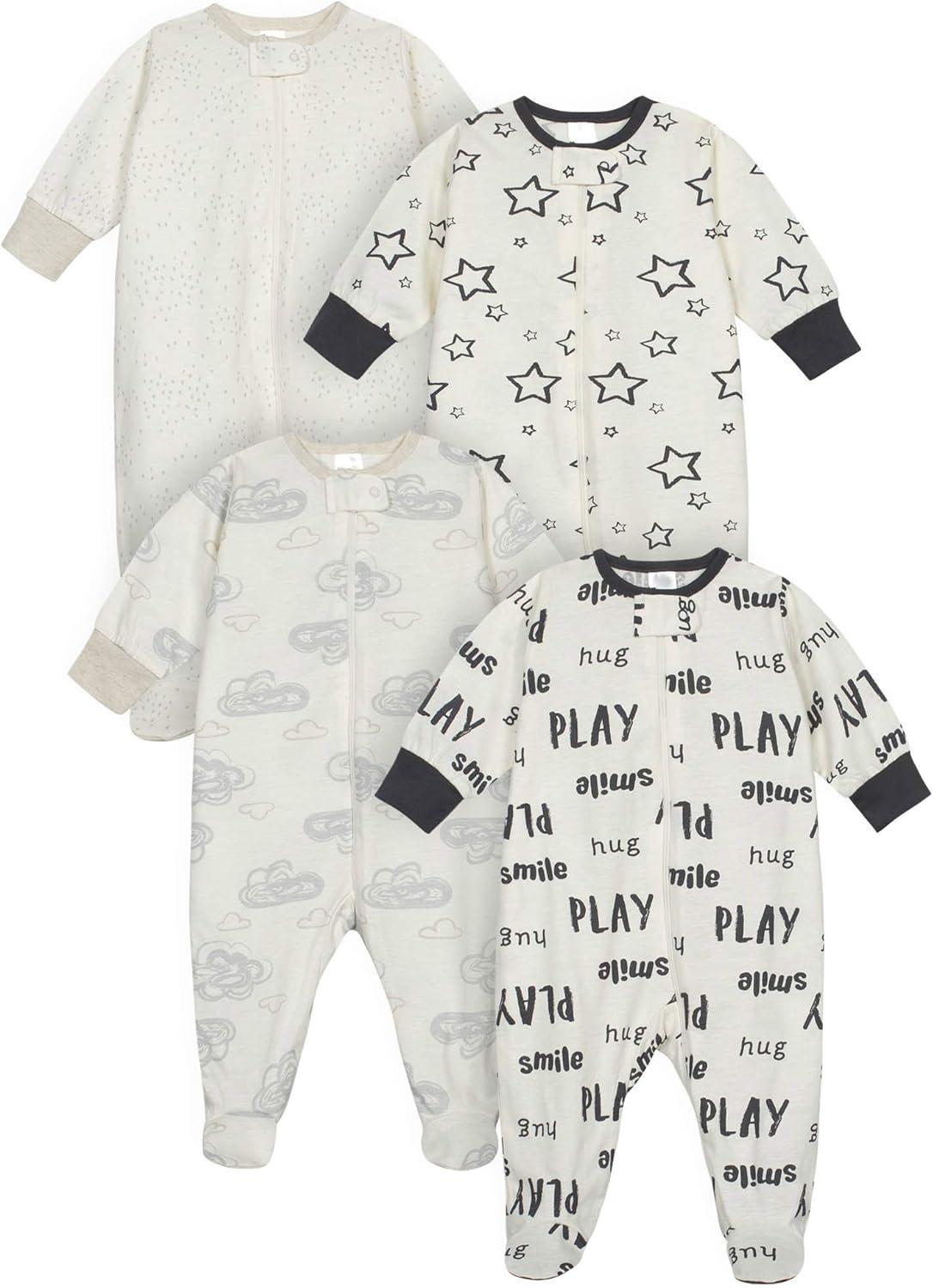 Onesies Brand 4-Pack Sleep N Play Footies for Baby