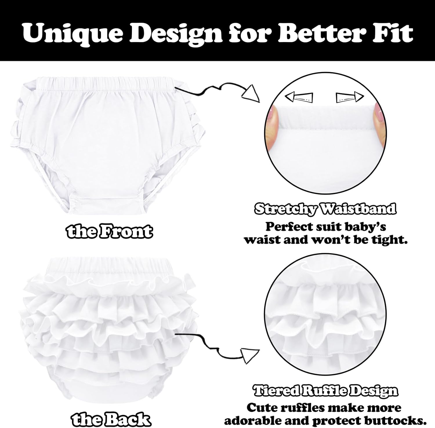 Sarfel Toddler Diaper Covers Soft Ruffled Breathable and Stylish